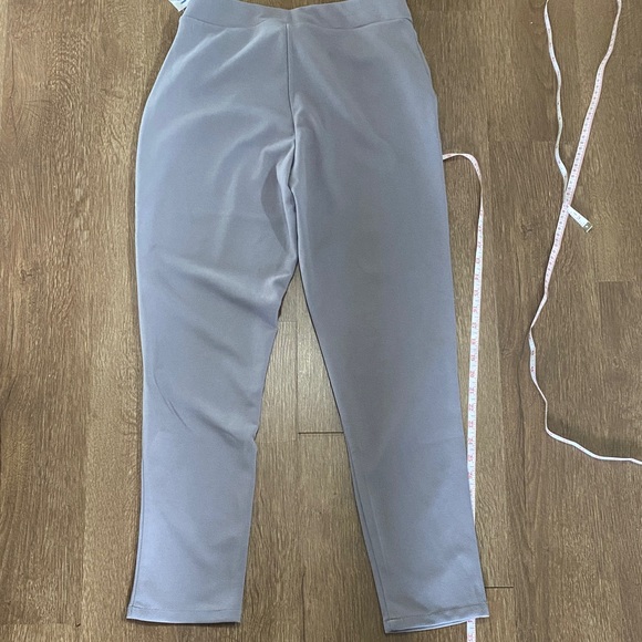 Women's medium Savion light grey Straight Leg dress Pants with 6 gold buttons - Picture 8 of 9